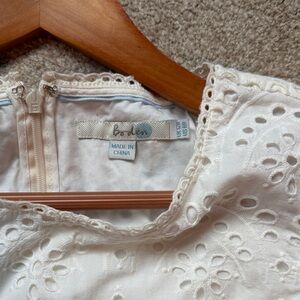 Boden White Eyelet Lace Mini Dress